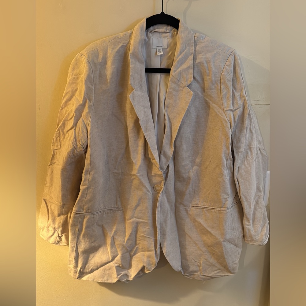 Women's Cream Linen Blazer